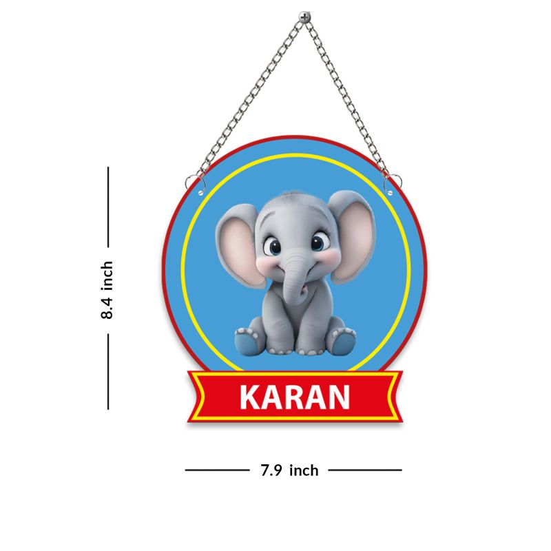 Personalized Elephant Theme Wall Hanging
